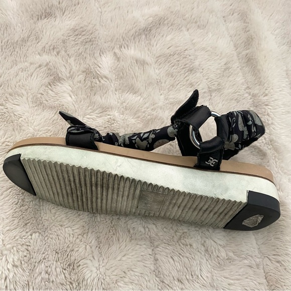 Sam Edelman Ashie Anthropologie Floral Scarf Black Boho Sandals Size 9.5 - Picture 13 of 16